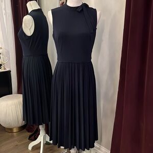 Maggy London Navy Tie Neck Dress Size 6